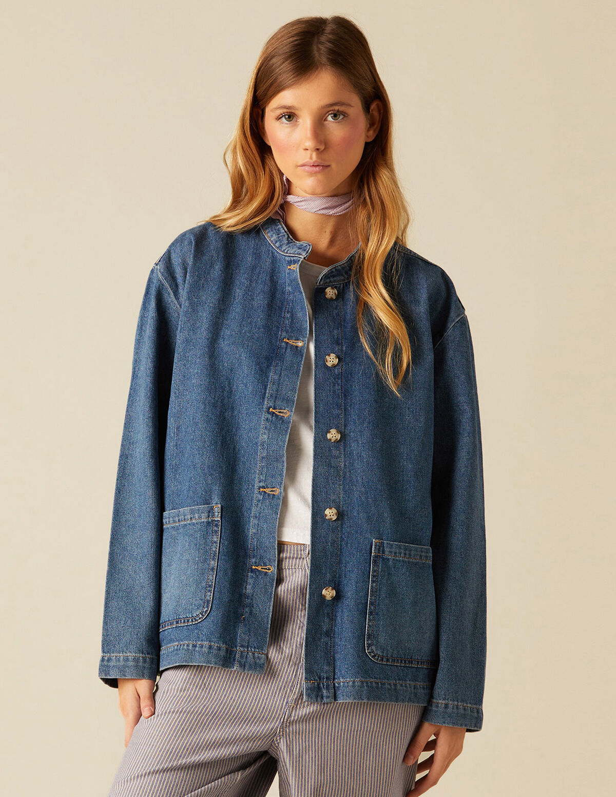 CHAQUETA DENIM LENTEJUELAS