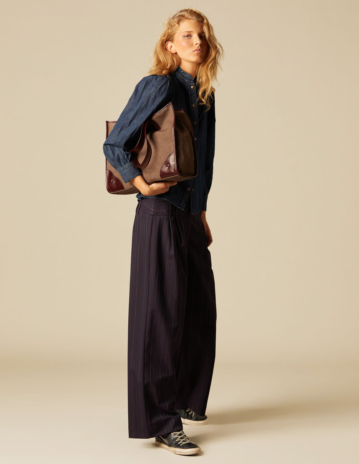 BERRY STRIPED TROUSERS