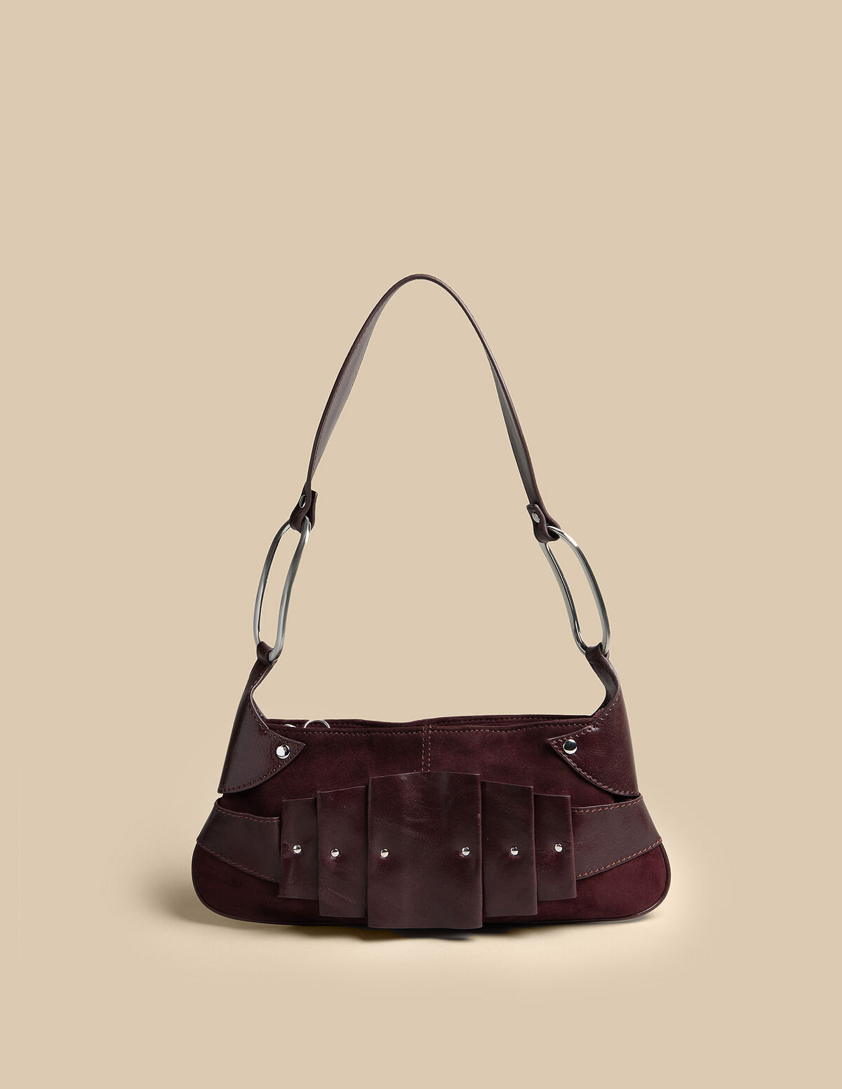 MAROON PLEATS BAG