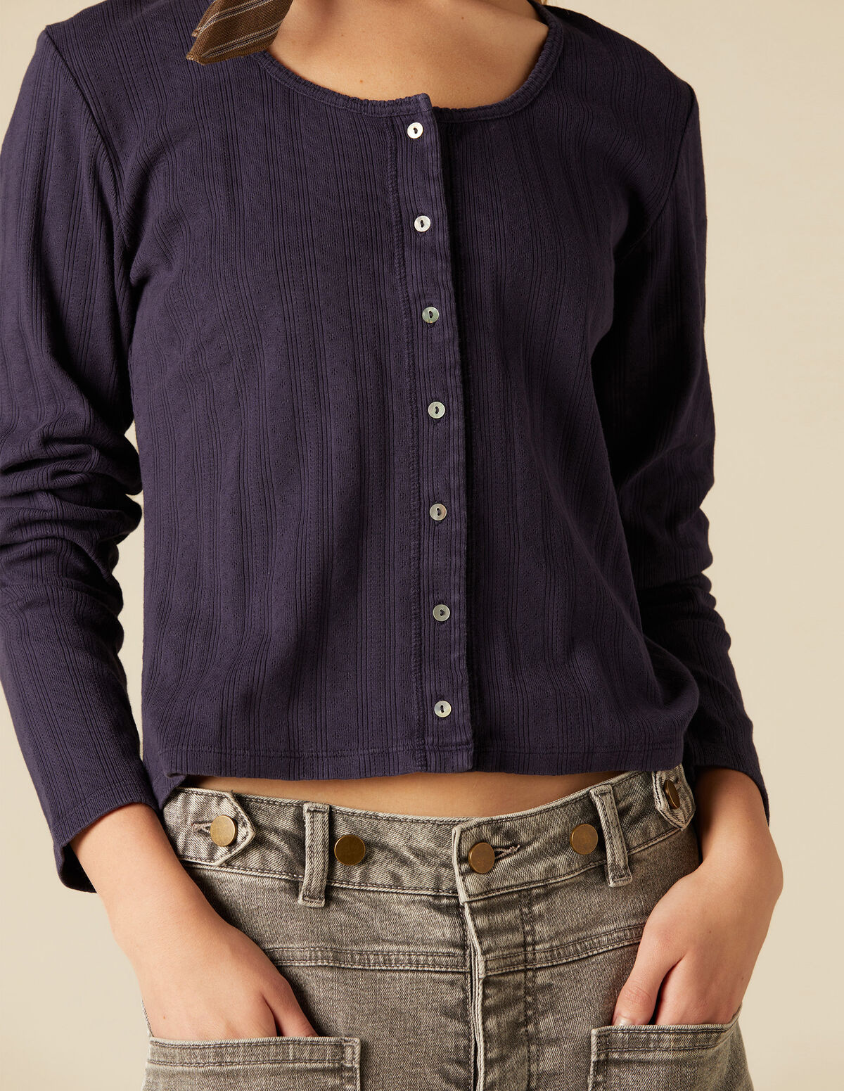 AMETHYST POINTELLE T-SHIRT