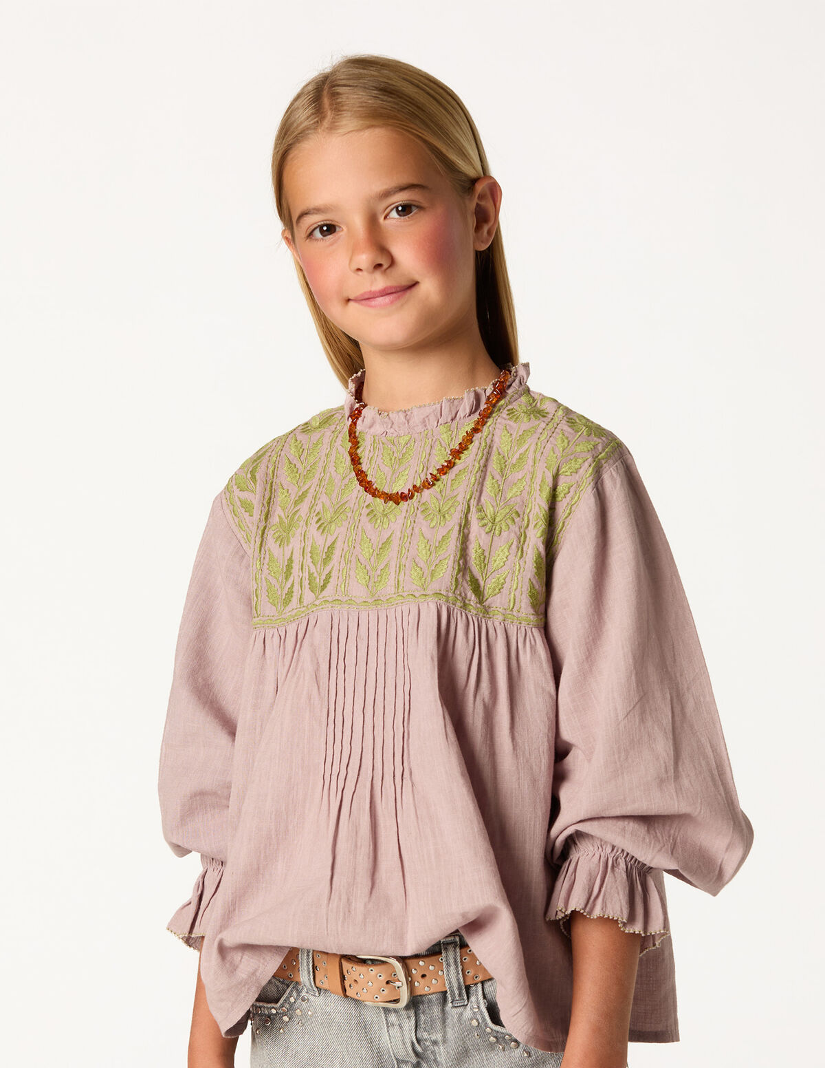 BLUSH EMBROIDERED SHIRT