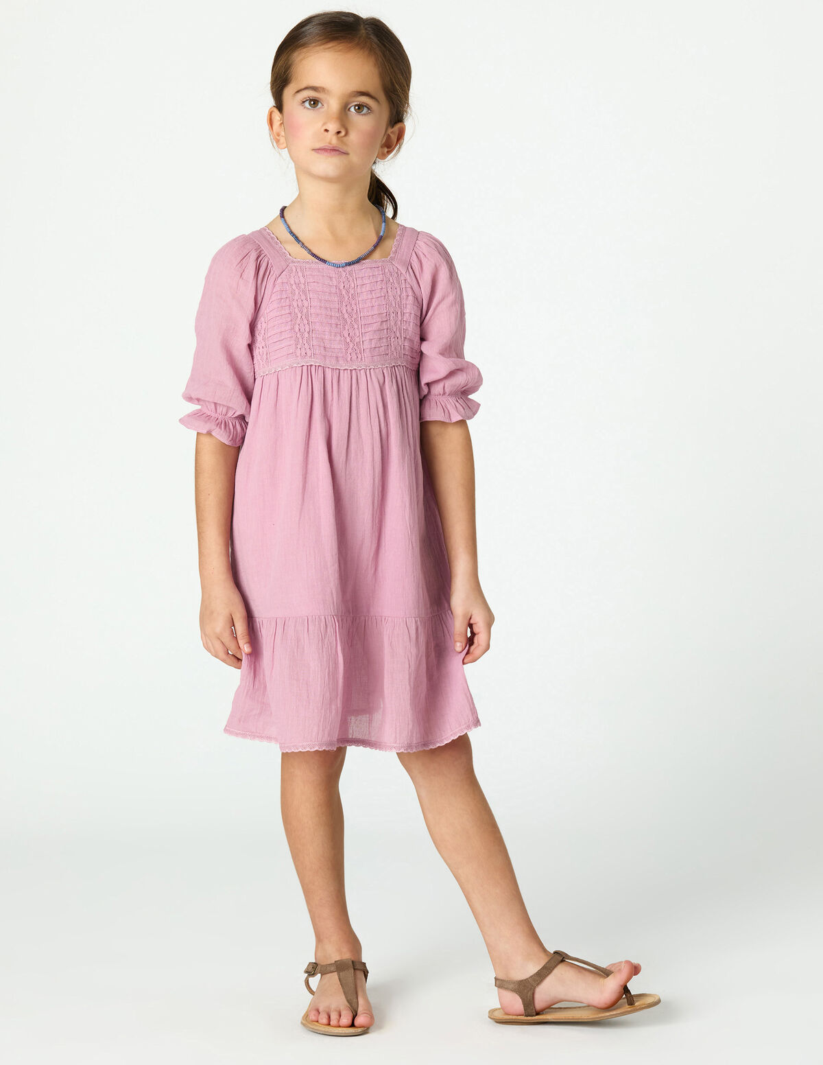 OVERCAST PIN-TUCK DRESS