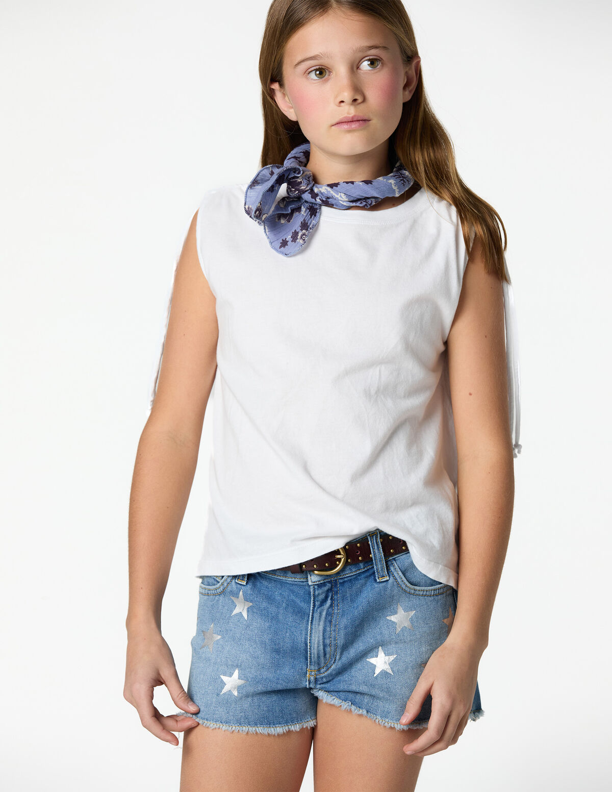 BLUE STARS DENIM SHORTS