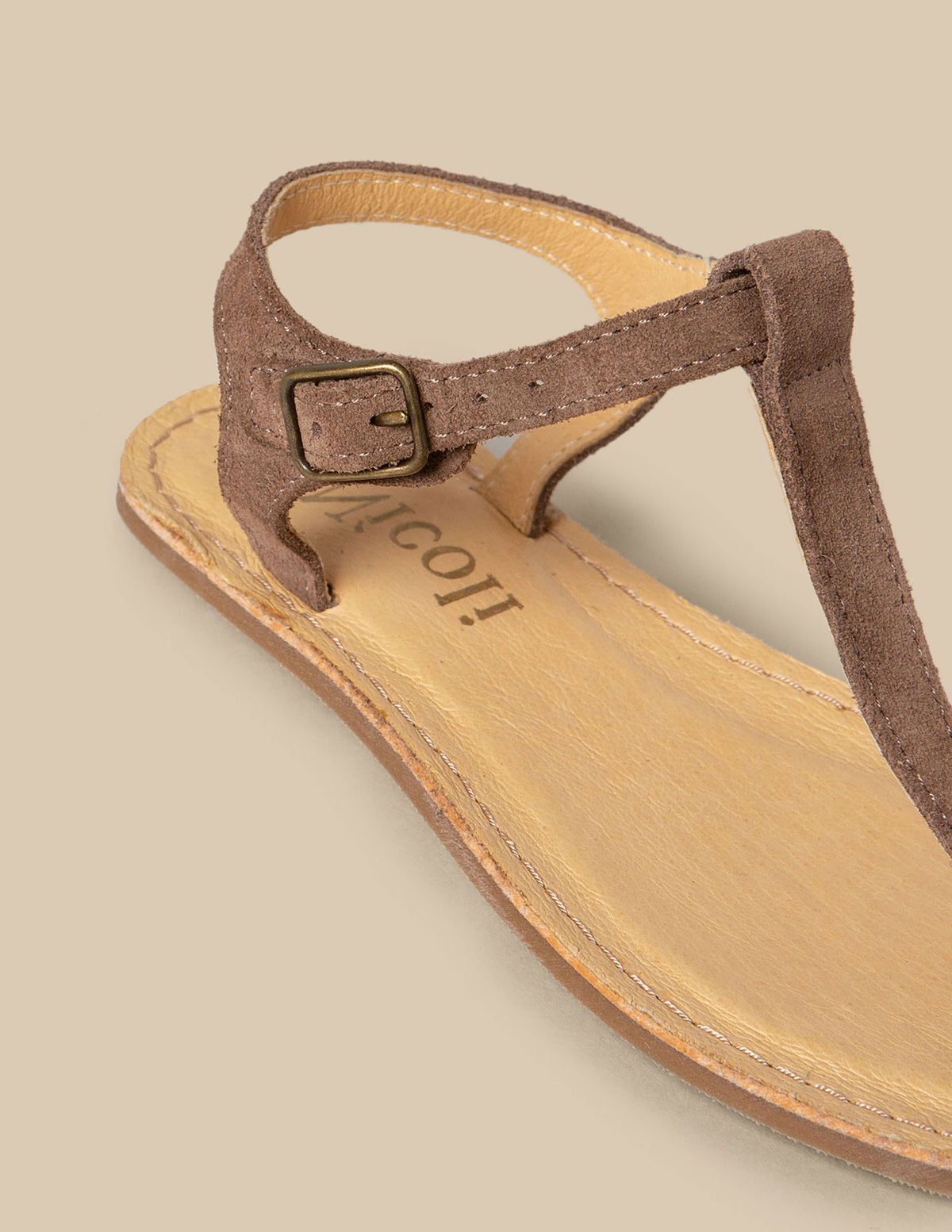 Sandalia piel topo