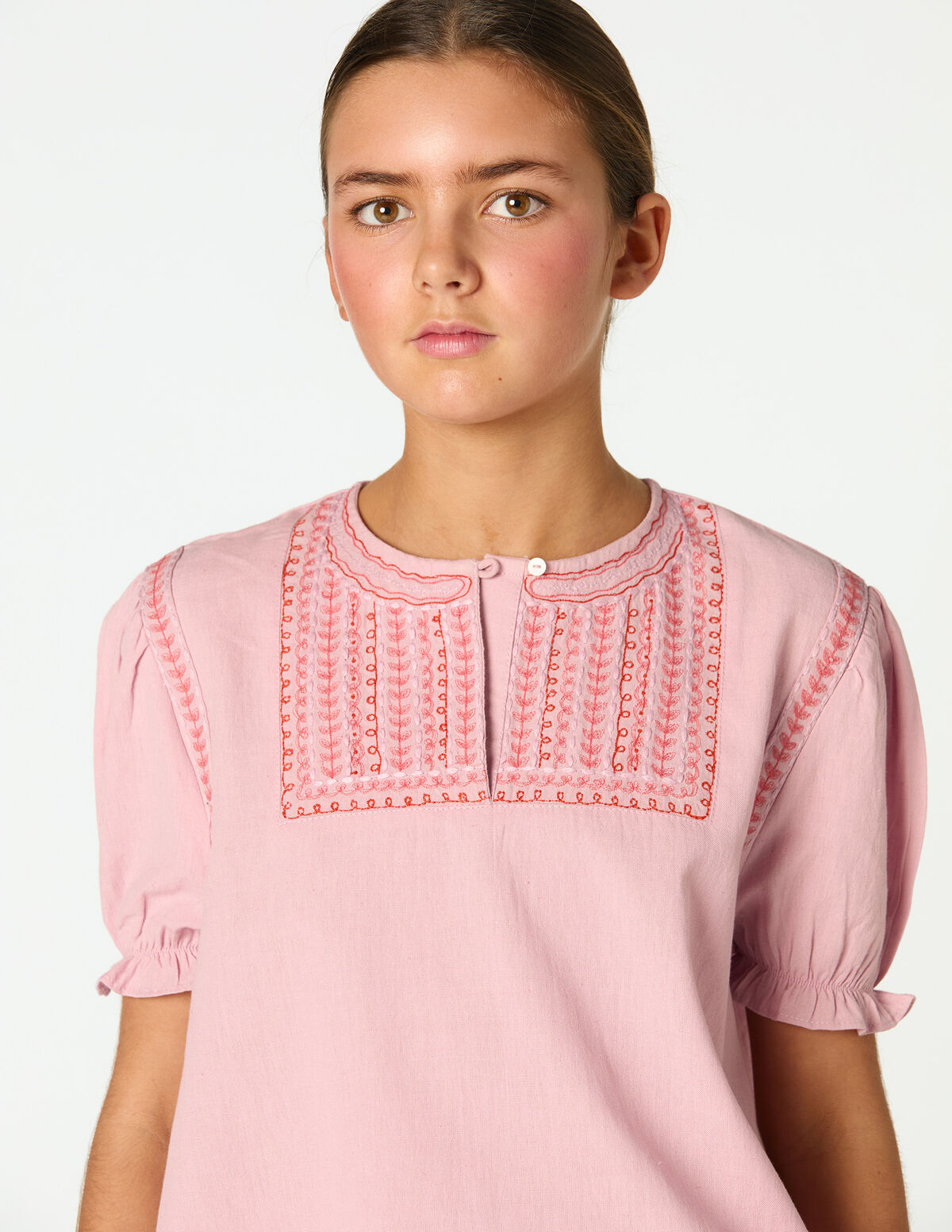 PINK EMBROIDERED SHIRT