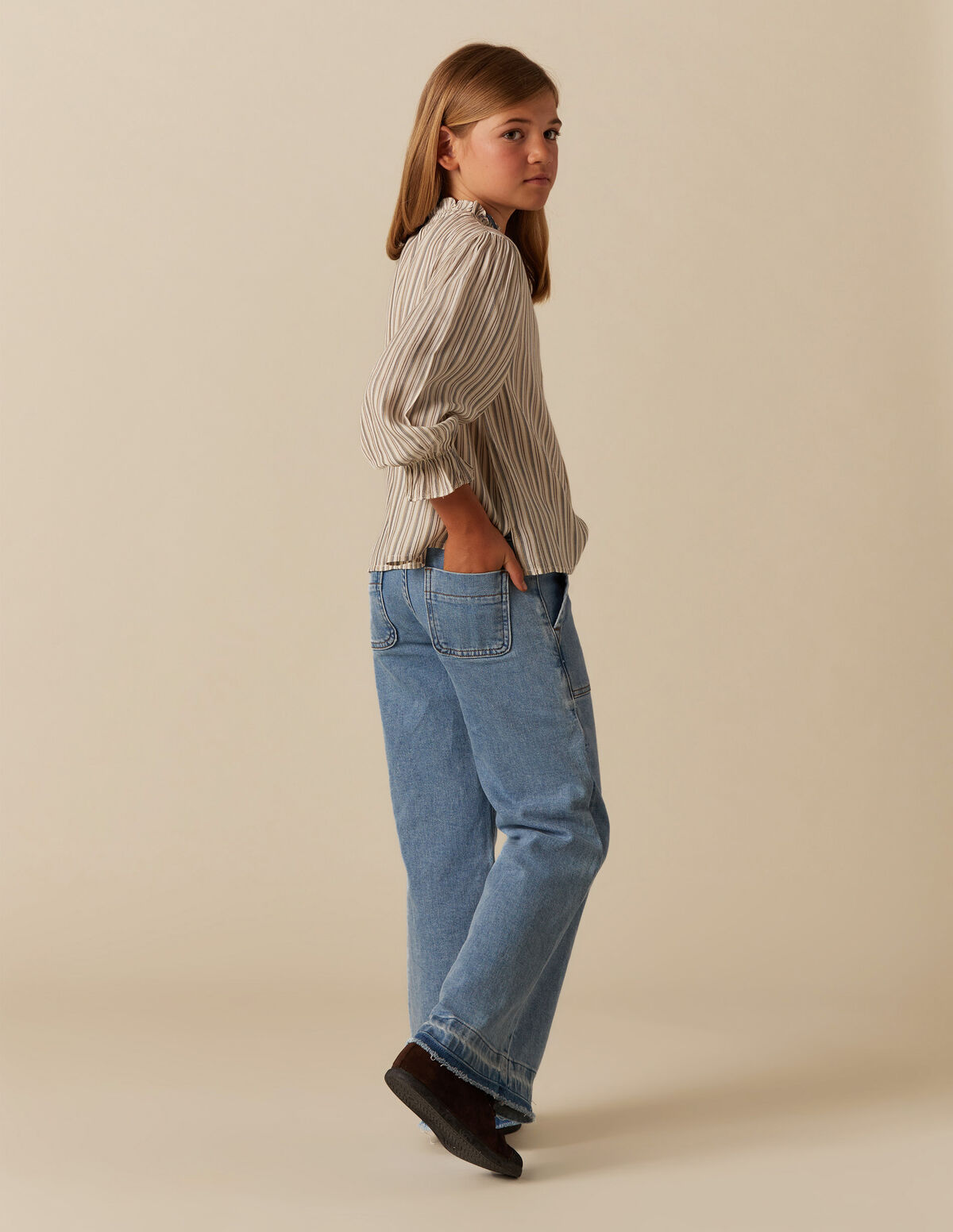 Blue wide leg jeans