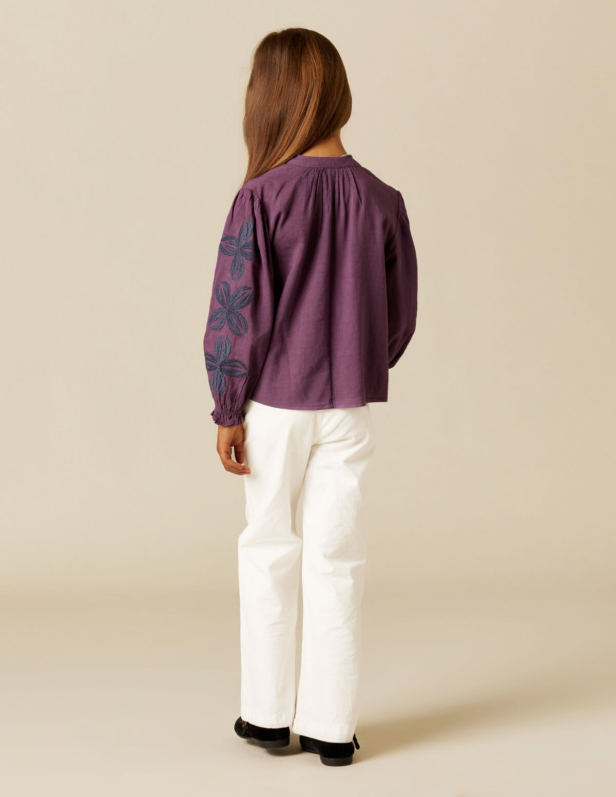 BLUE EMBROIDERED SHIRT