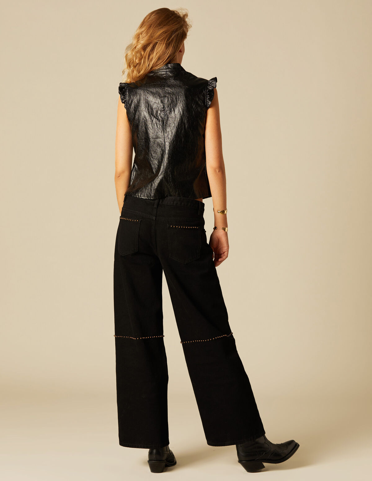 ANTHRACITE FLOWER TROUSERS