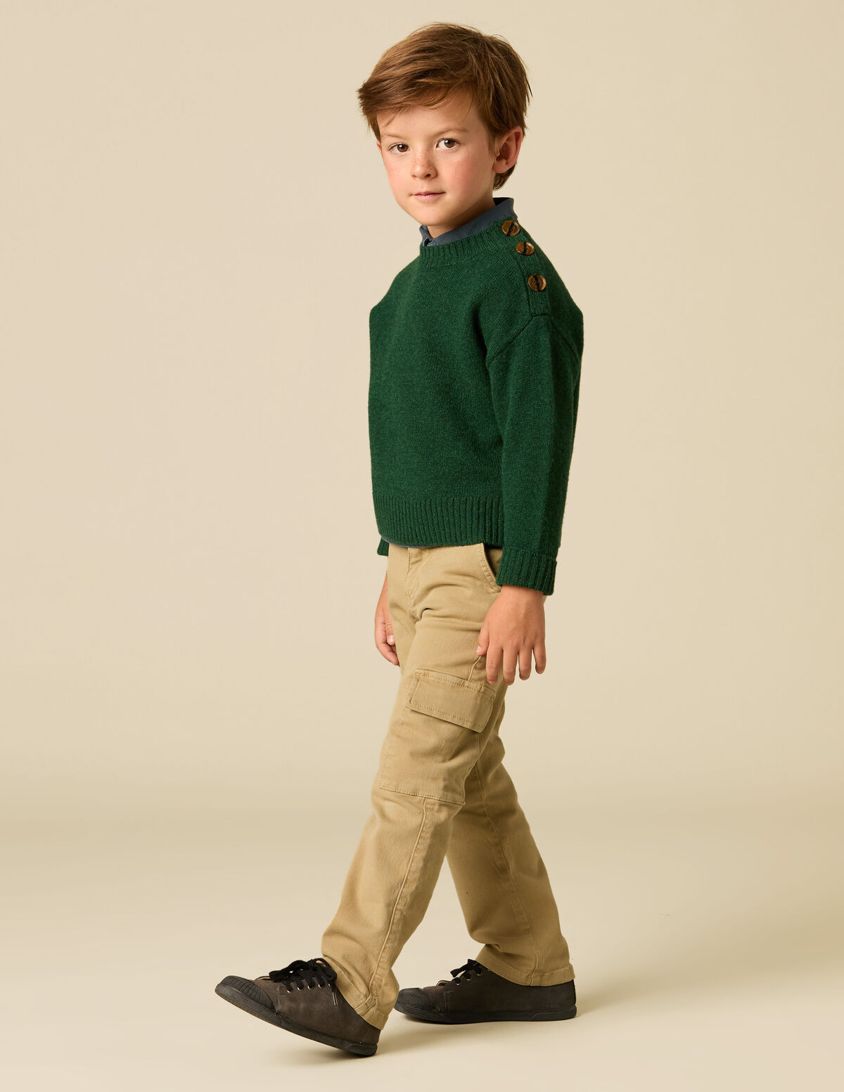 BLUE BUTTONED JUMPER