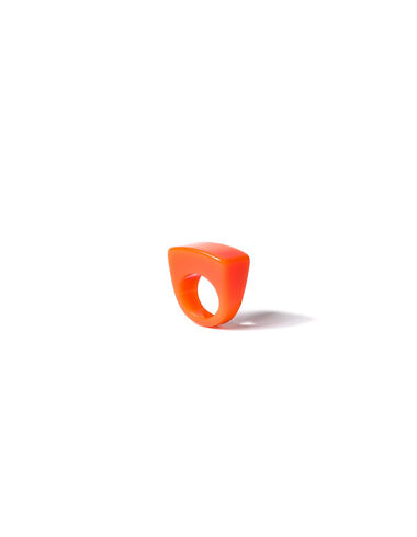 Orange semi-round resin ring - Jewellery - Nícoli