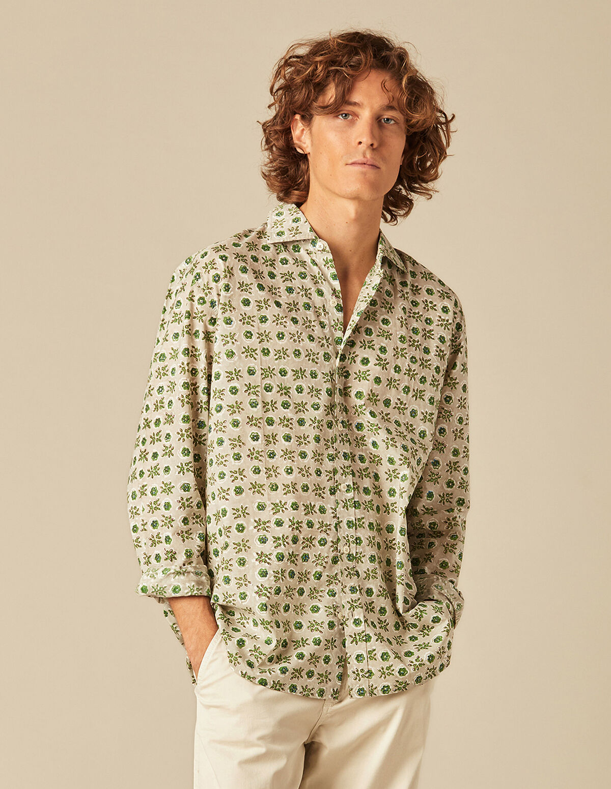 CHEMISE BOUQUETS VERTE
