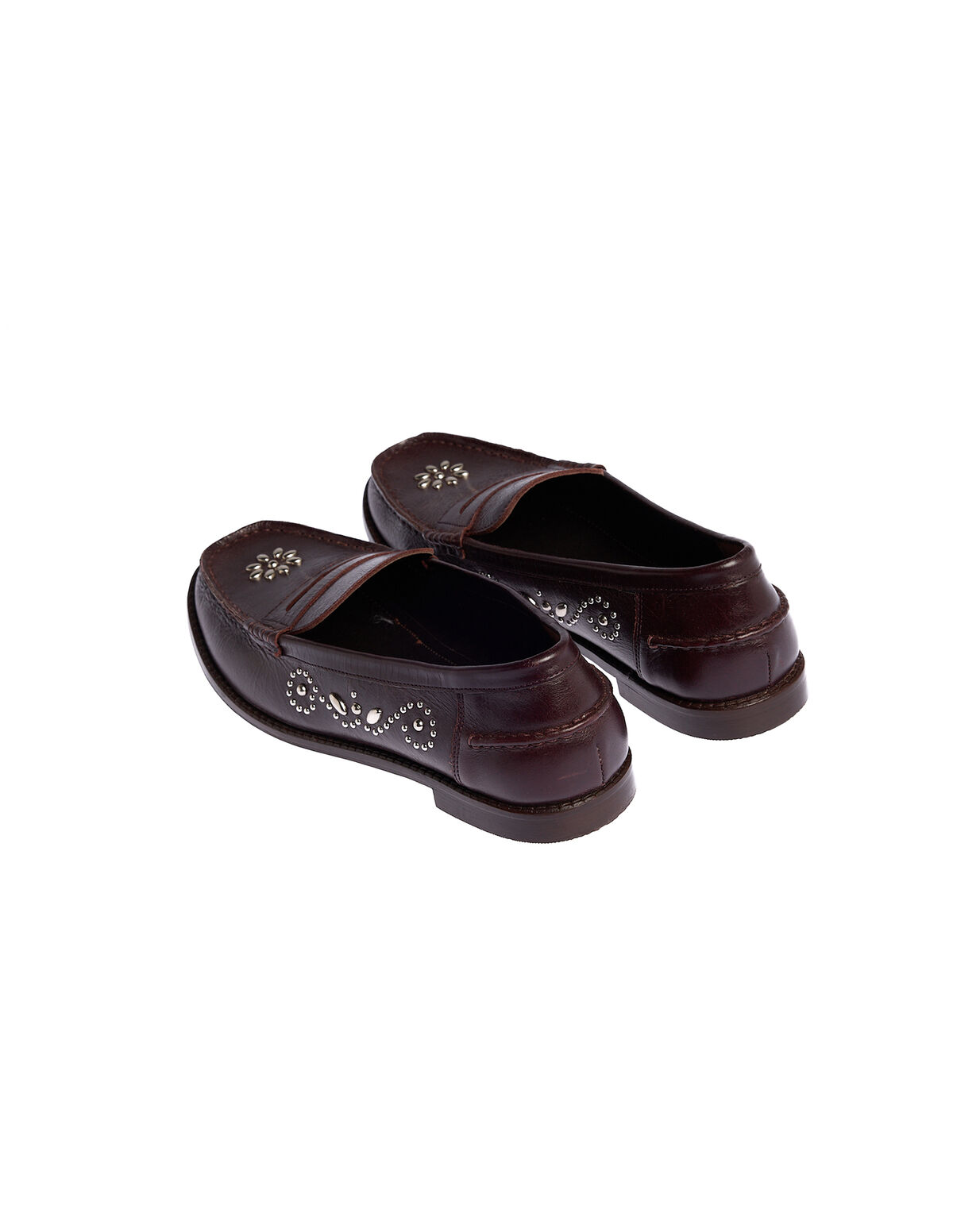 LEATHER STUDDED LOAFERS