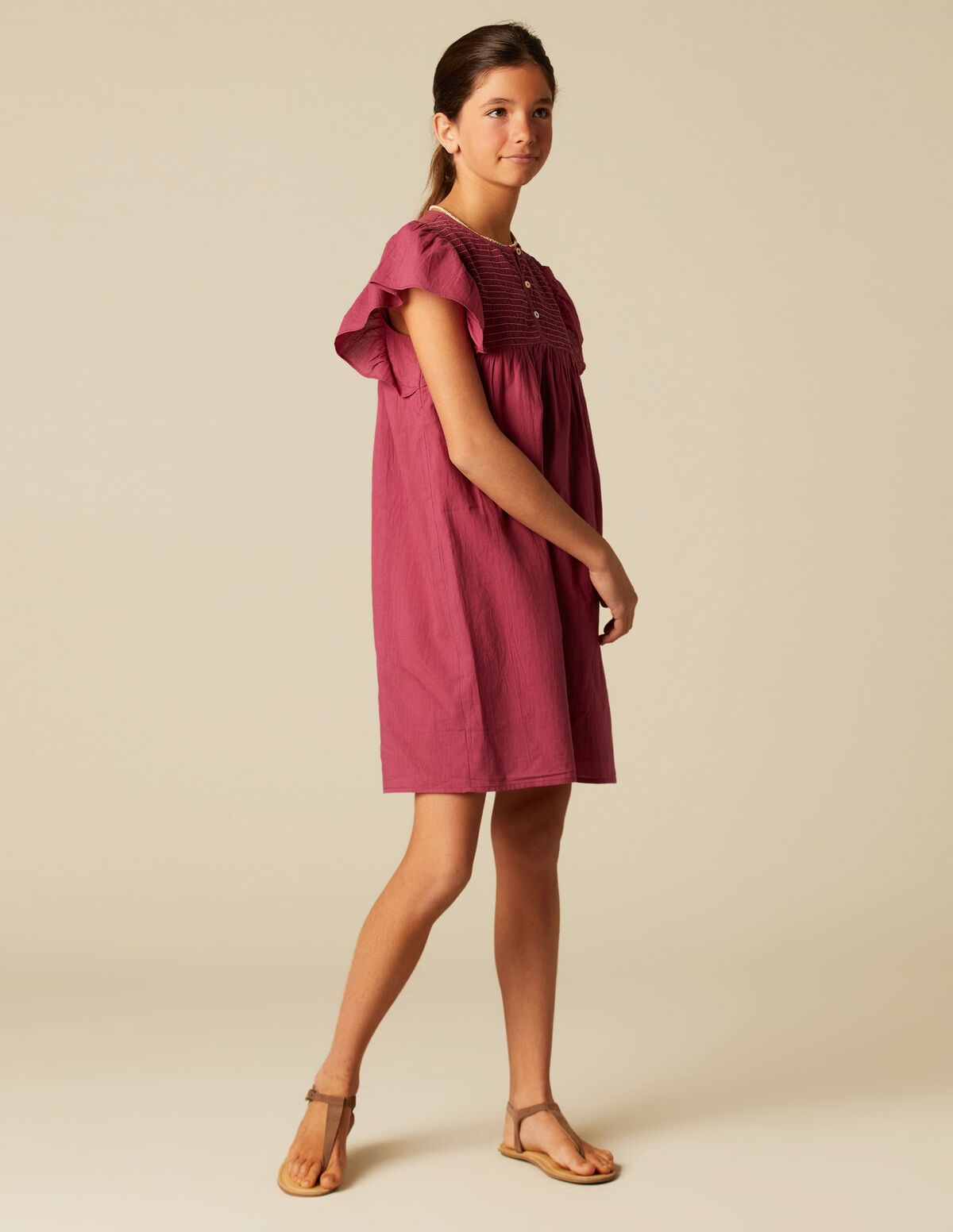 VESTIDO MORA FRUNCES GRIS
