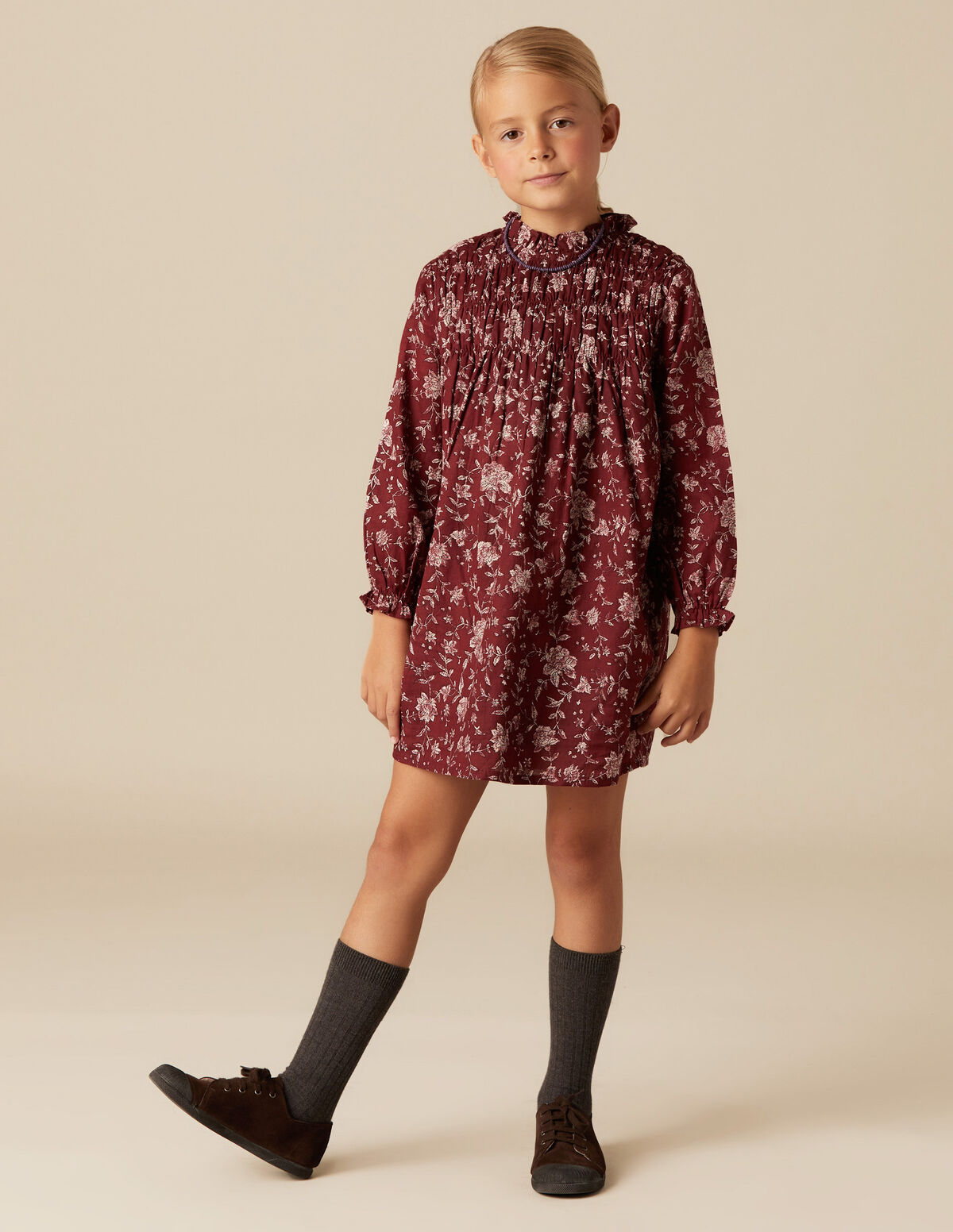 ROBE FLEUR INDIENNE GRENAT