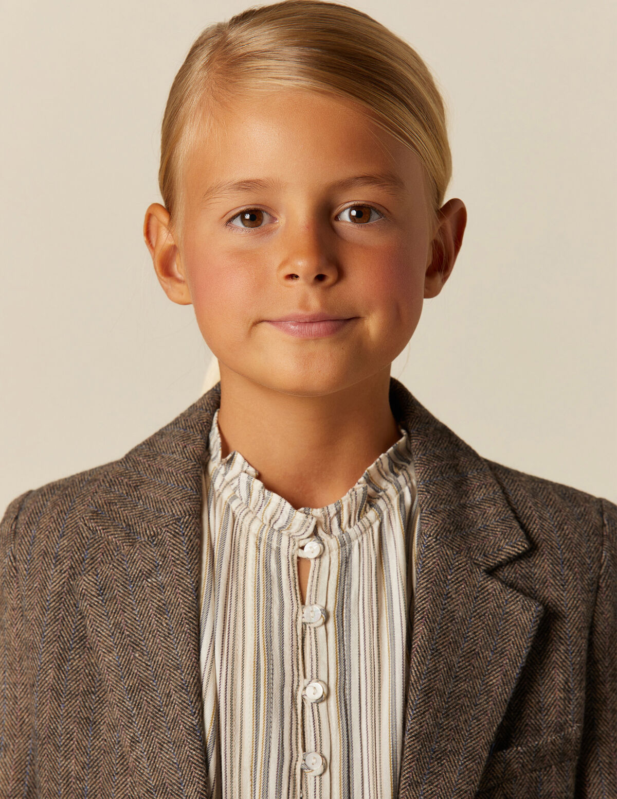 BROWN HERRINGBONE BLAZER