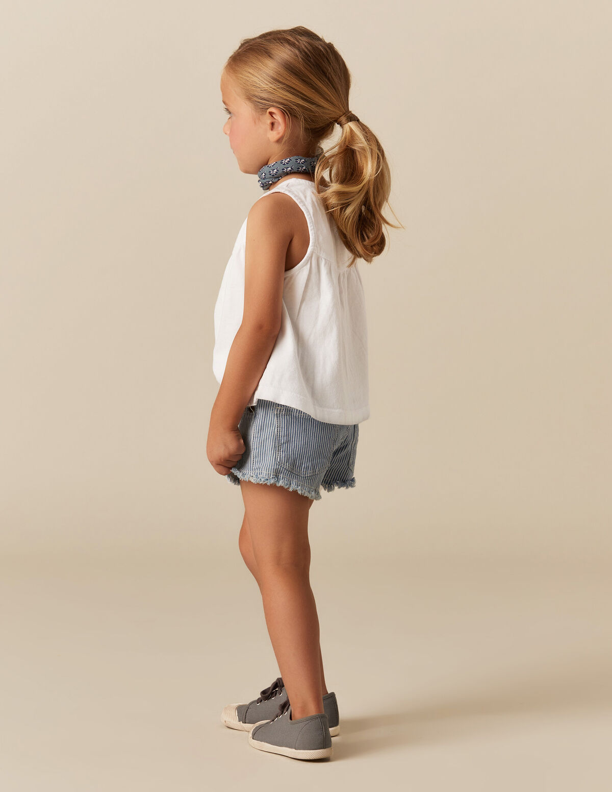 SHORT RAYURE ROUGE