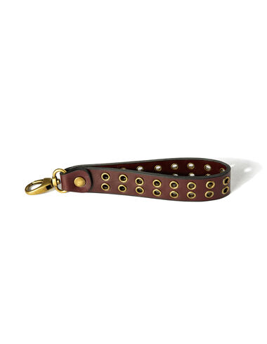 Brown key ring with gold studs - View all > - Nícoli