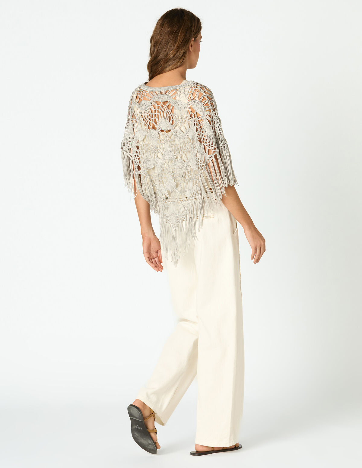 PONCHO CROCHET IRON GREY