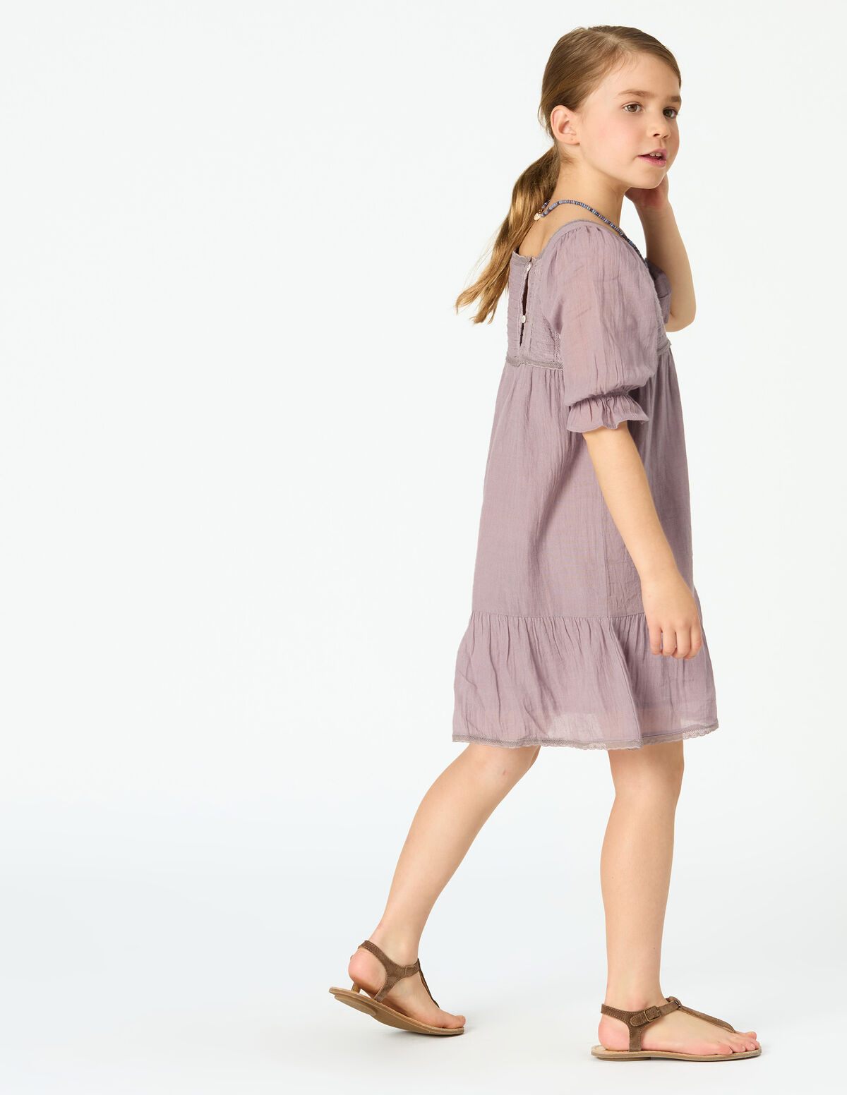 OVERCAST PIN-TUCK DRESS