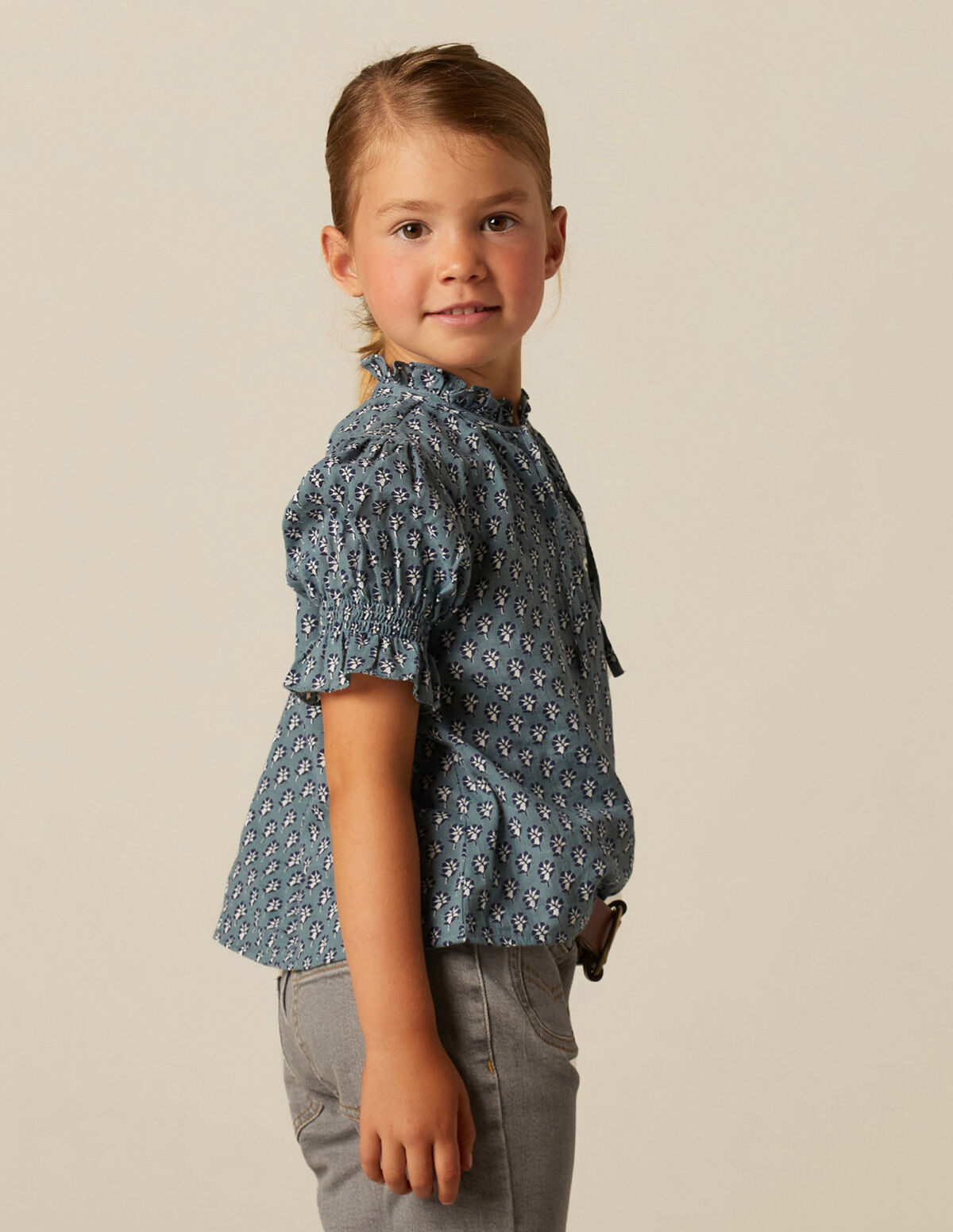 CAMISA FLOR RAMITO AZUL