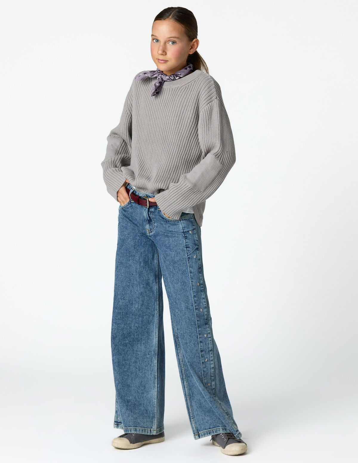 JEANS ESTRELAS LATERAL AZUL