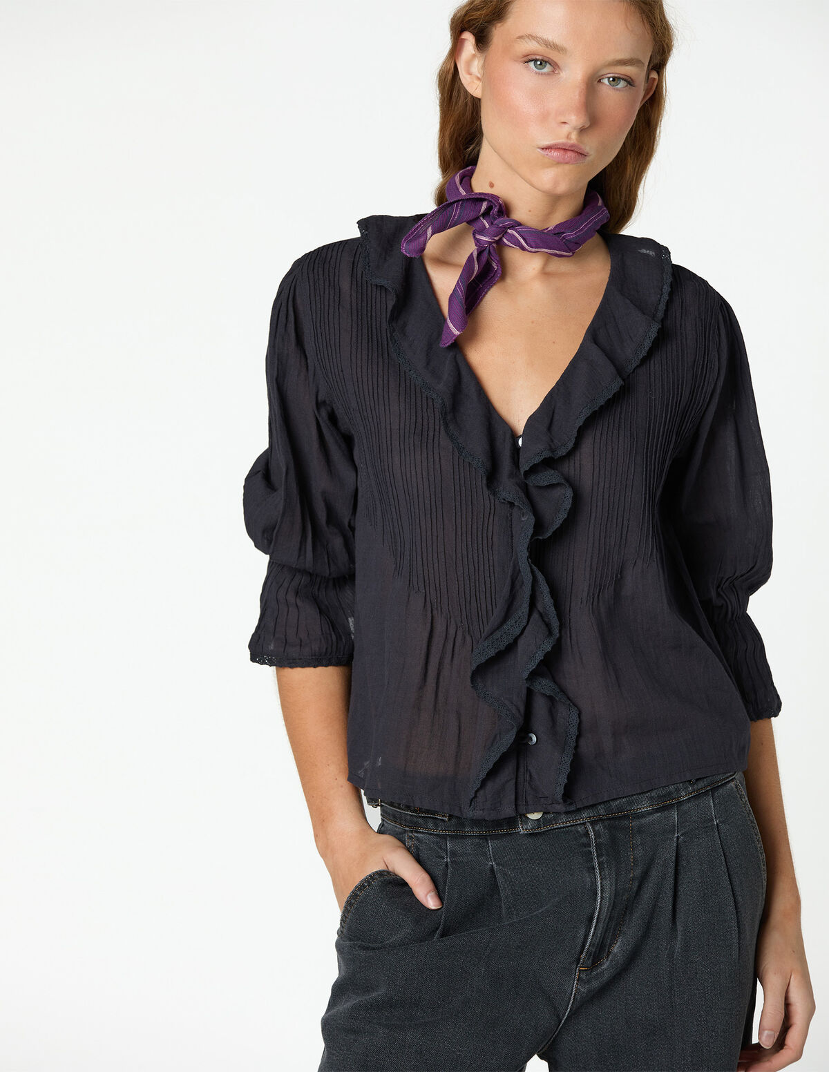 CAMISA FOLHO TUCKS ANTRACITE