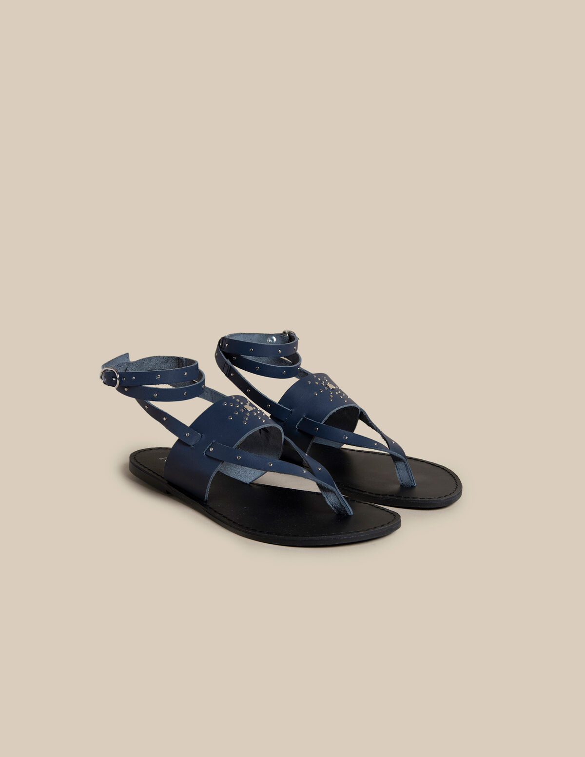 SANDALIA AZUL TACHAS
