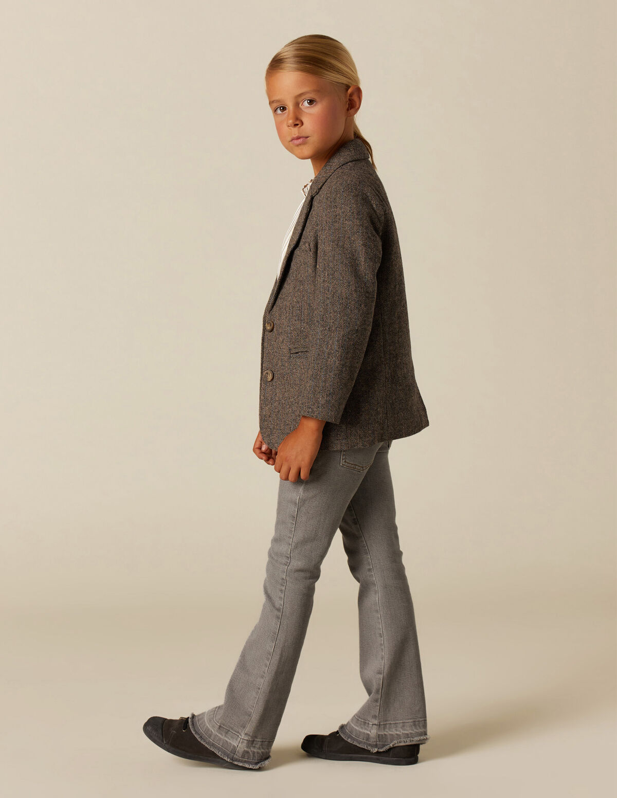 BROWN HERRINGBONE BLAZER