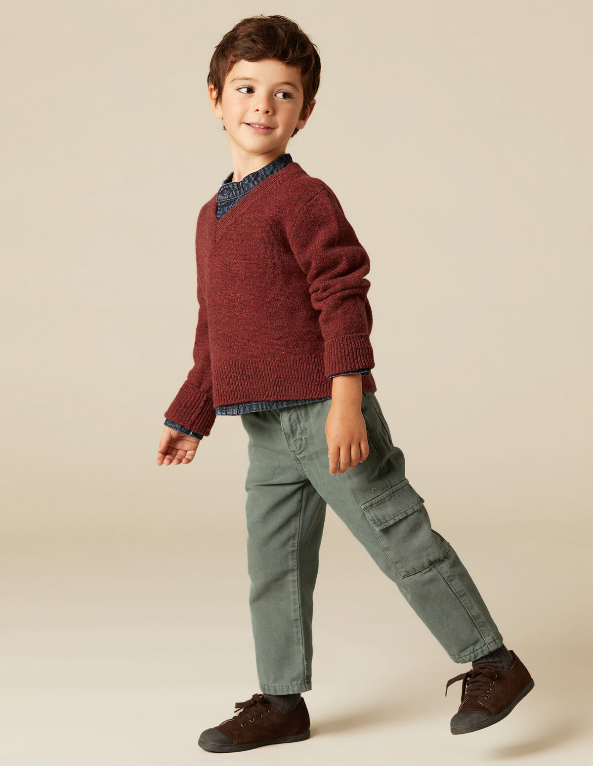 RUSSET V-NECK JUMPER