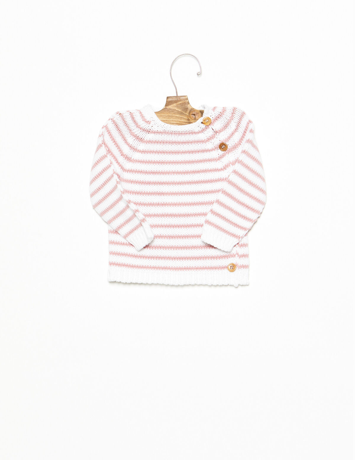 Jersey botones rayas rosa