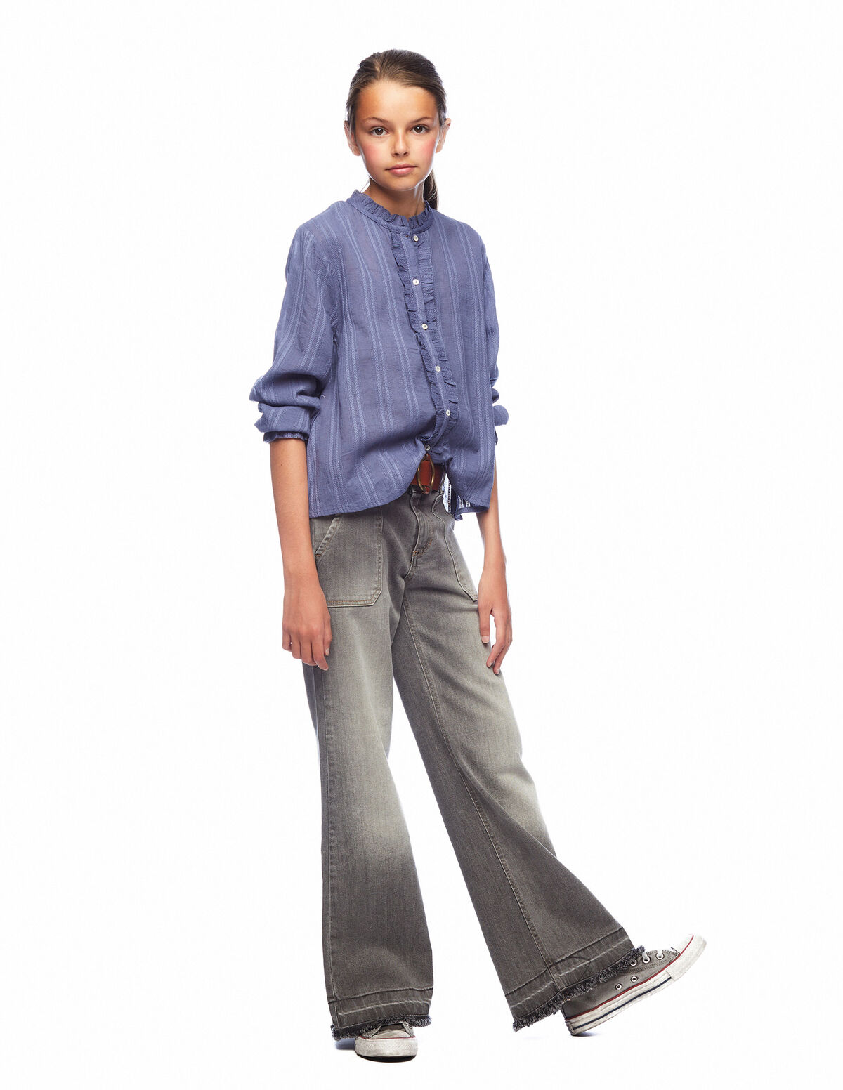 Camisa cuello perkins botones cobalto