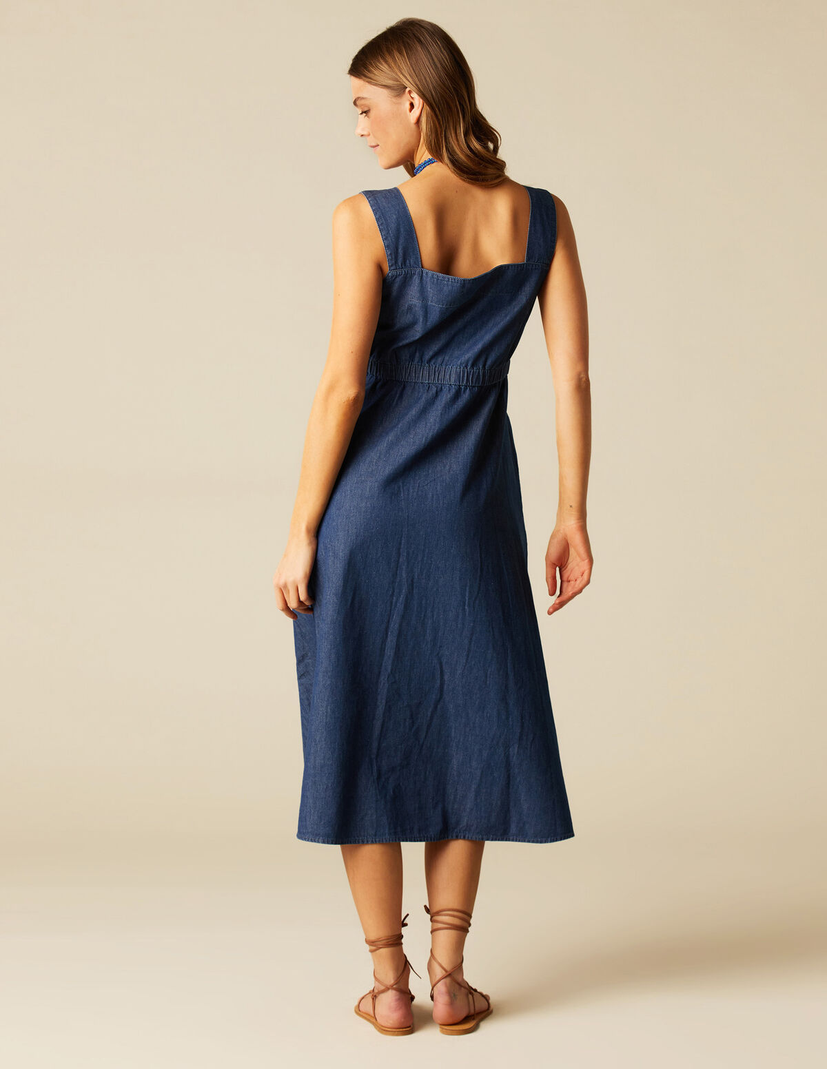VESTIDO BOTONES VAQUERO