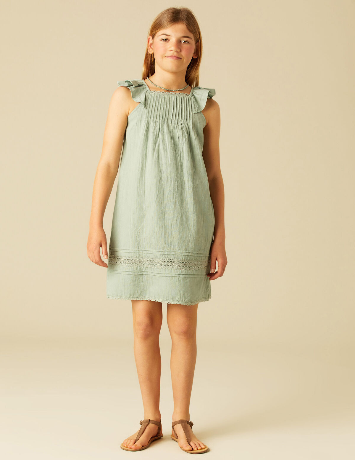 VESTIDO JARETAS VOLANTE ROSA