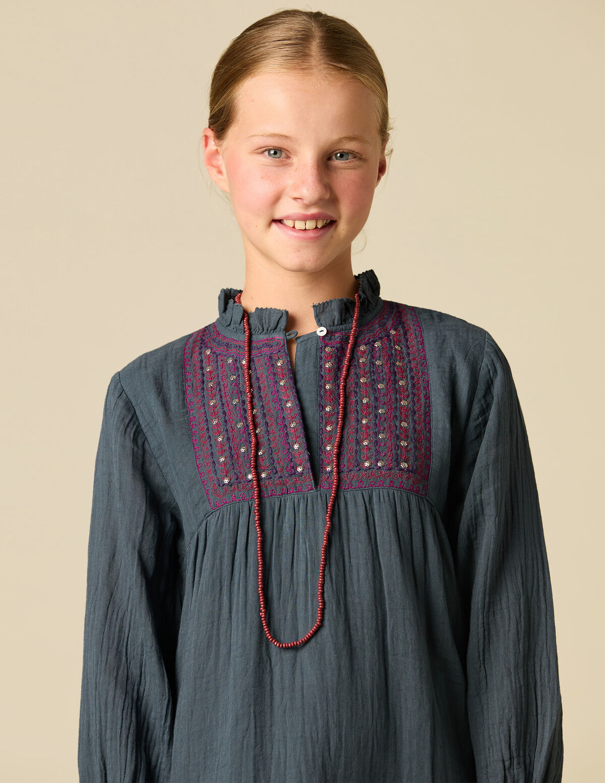 MULTICOLOUR EMBROIDERED DRESS
