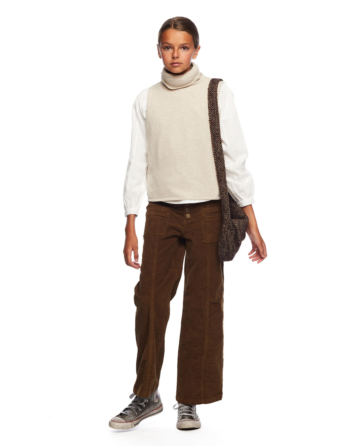 Pantalón wide leg costuras pana marrón - Ver todo - Nícoli