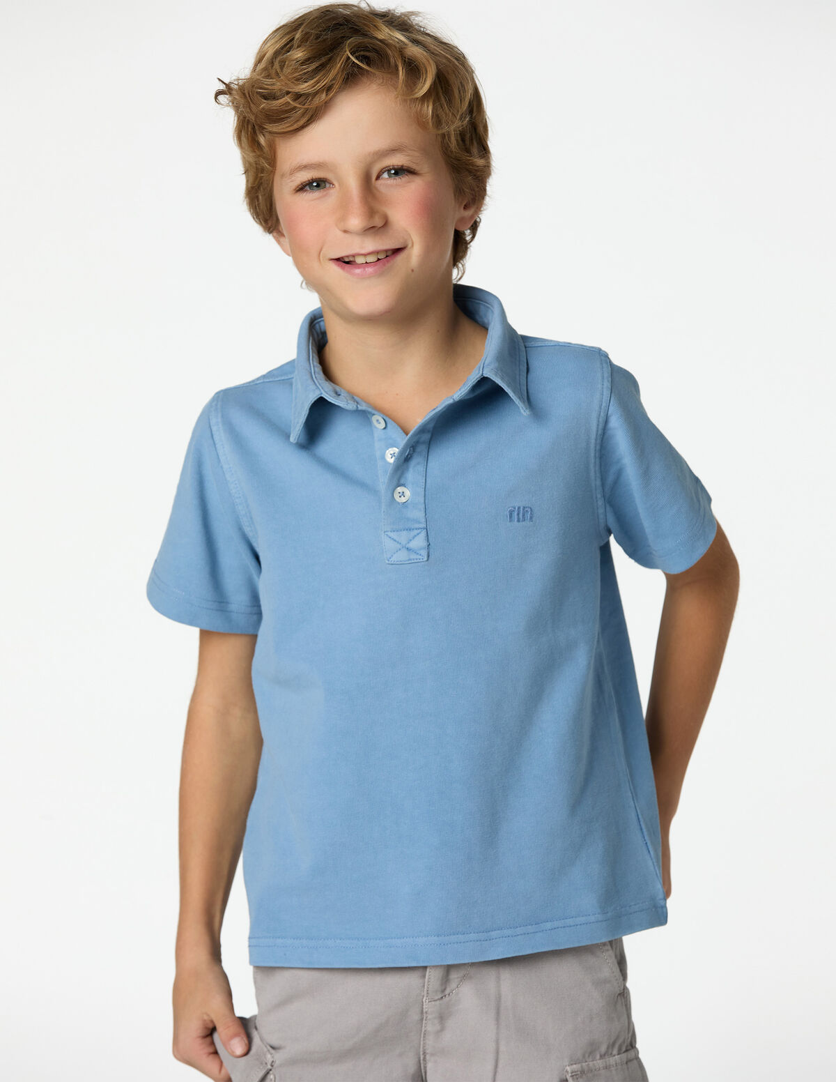 ANILINE BLUE 'NN' POLO SHIRT