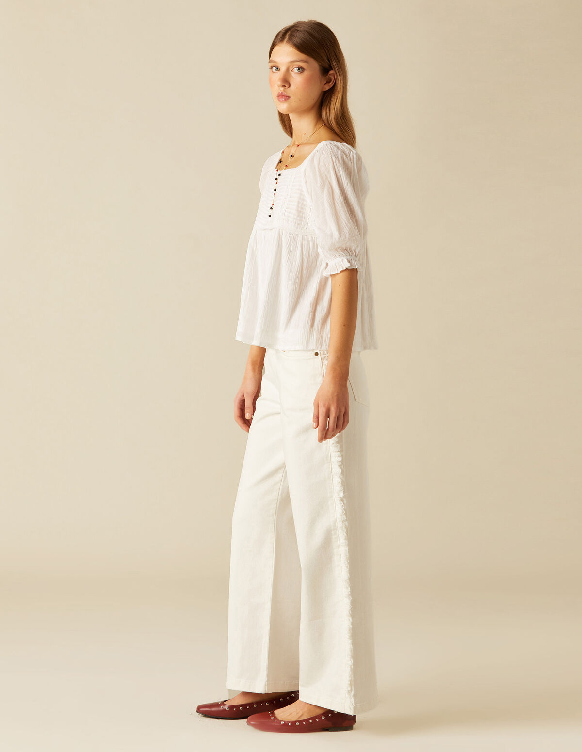CAMISA CUADRADO ENCAJES BLANCA