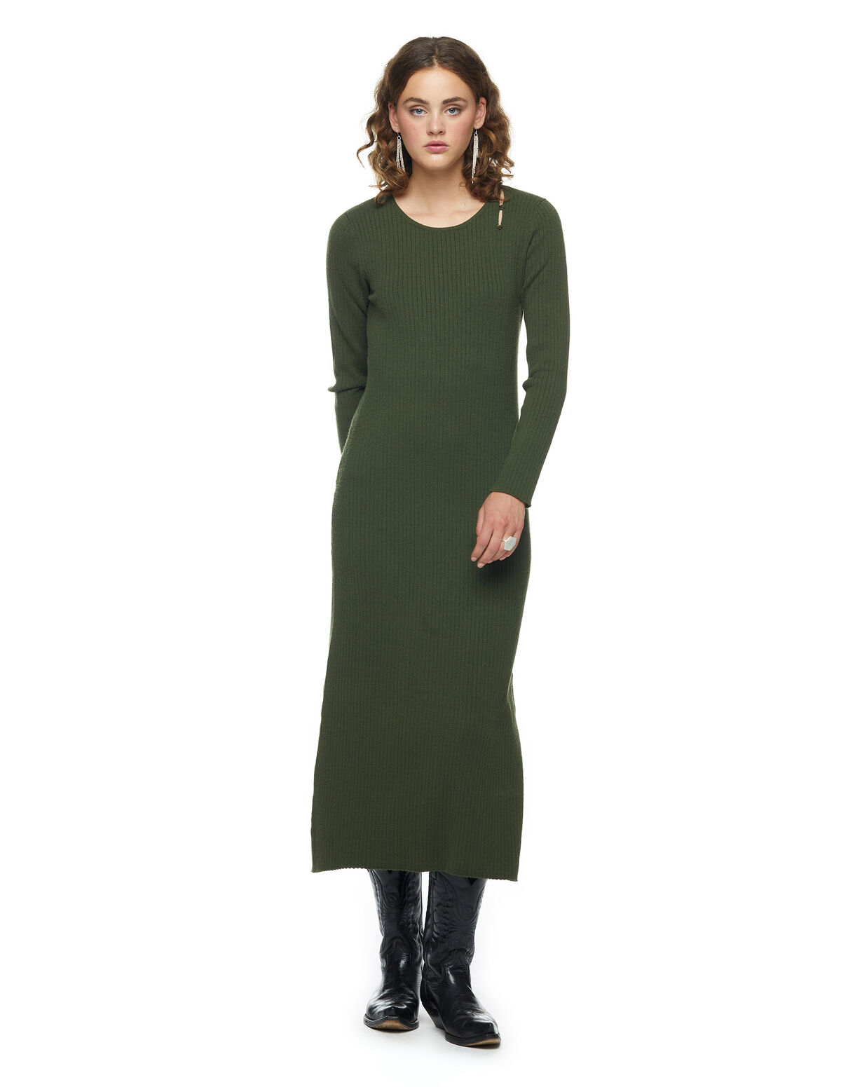 GREEN CUT-OUT DRESS