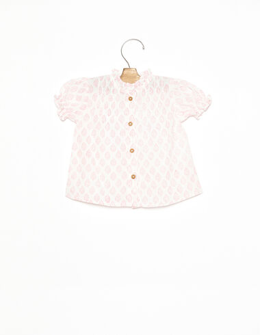 Pink contrast buti pin-tuck buttoned shirt - Shirts - Nícoli