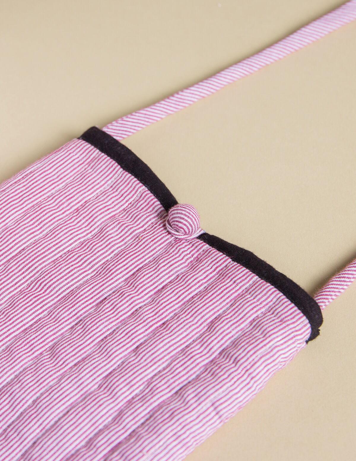 BERRY PINSTRIPE CROSSBODY BAG