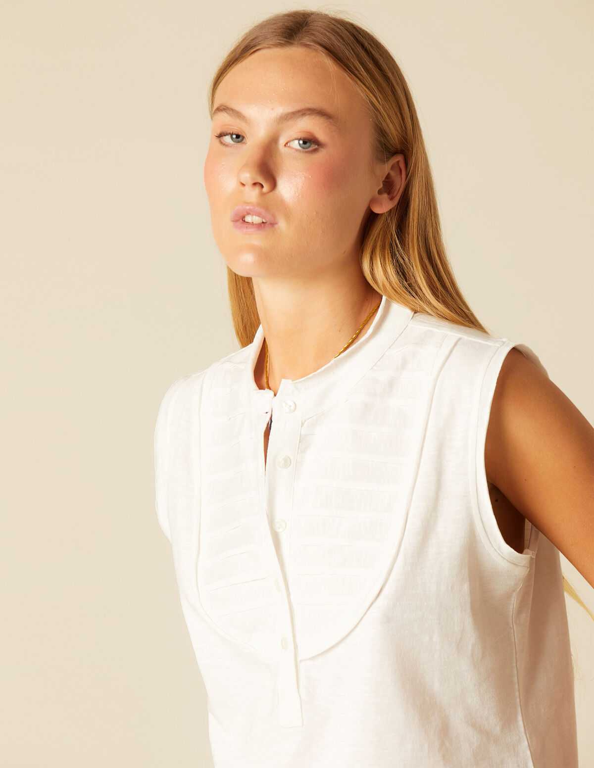 T-SHIRT PLIS BLANC