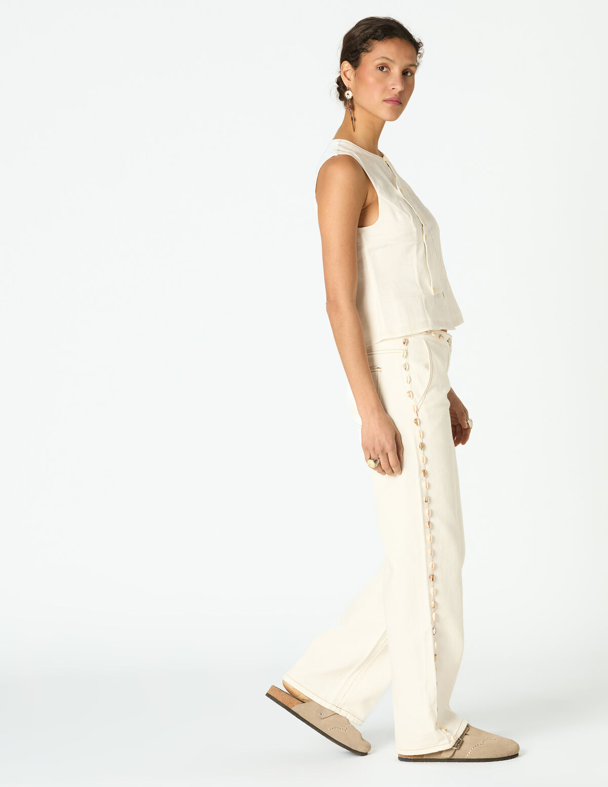 ECRU EMBROIDERED SHIRT