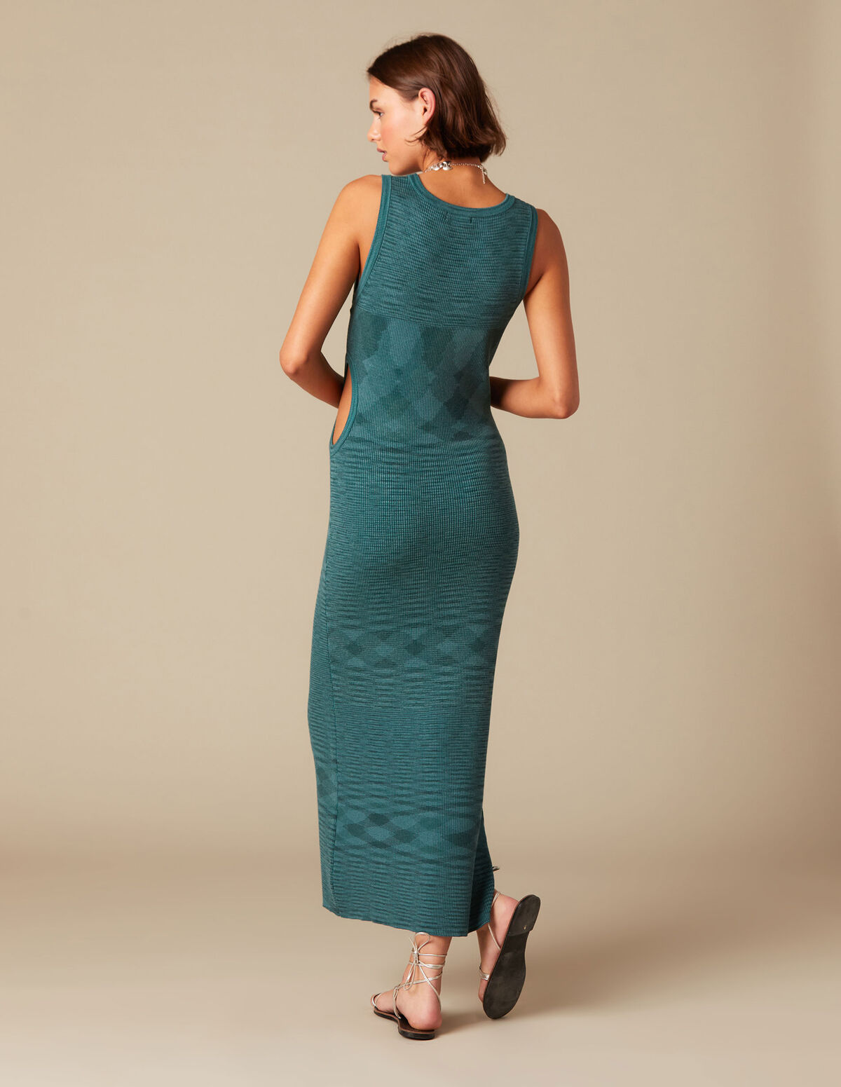 ROBE CÔTELÉE CHINÉE VERTE