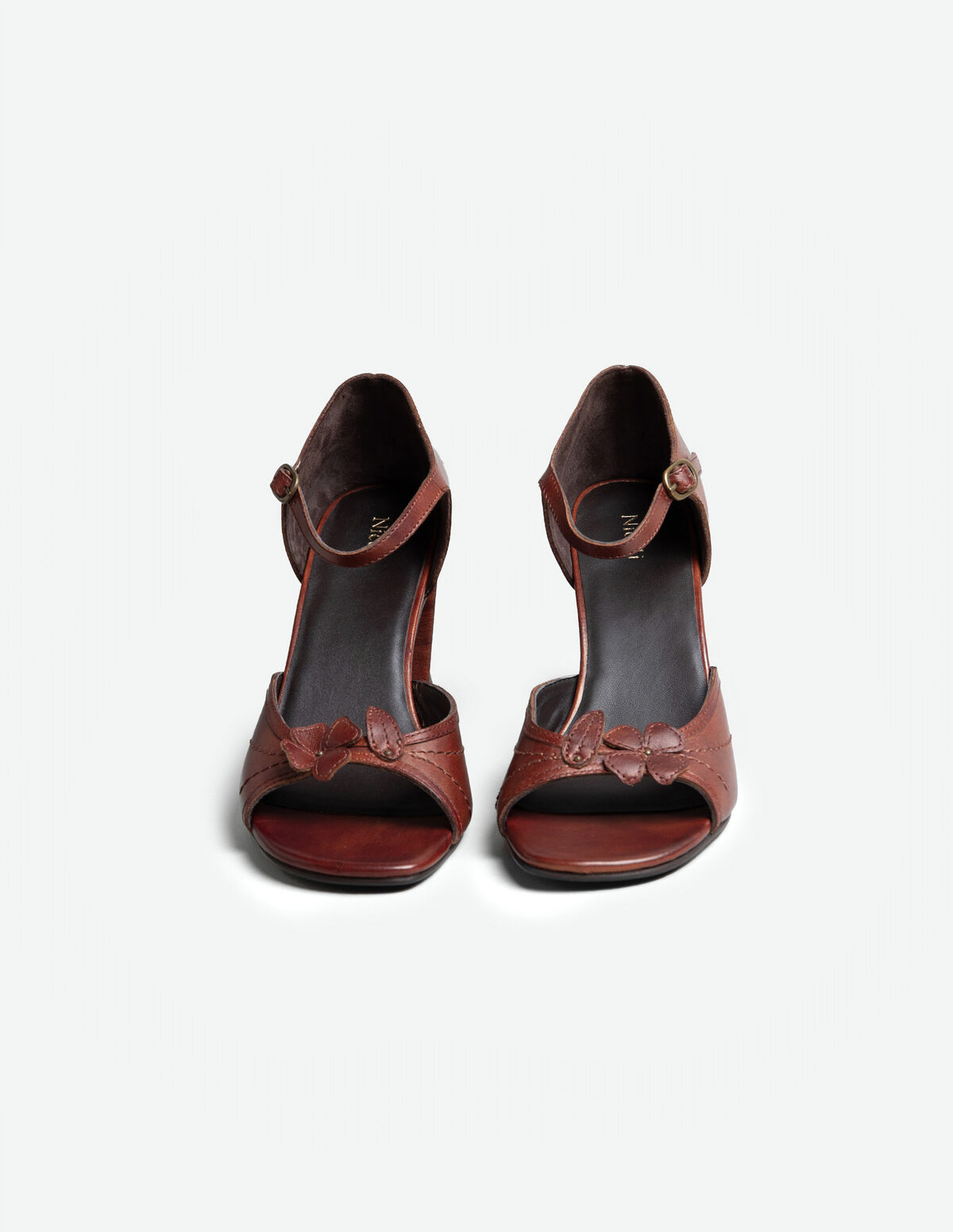 TAC&Oacute;N PIEL MARR&Oacute;N FLOR