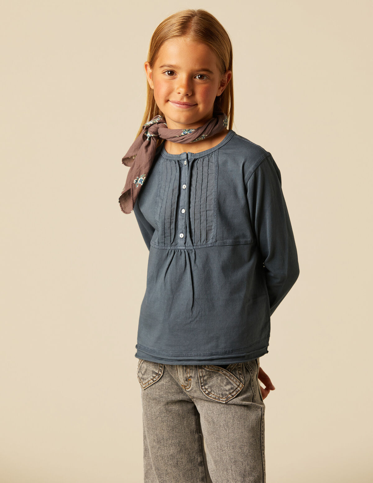 AMETHYST PIN-TUCK T-SHIRT