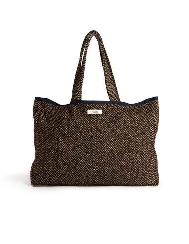 Brown textured tote bag - View all > - Nícoli