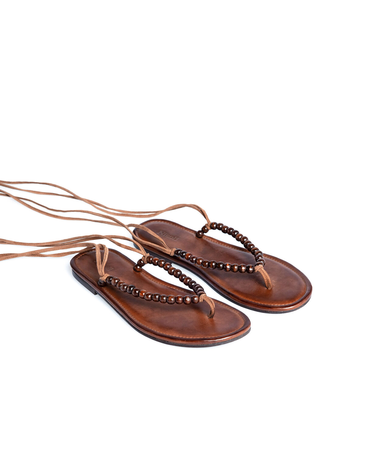 BROWN BEADS SANDALS