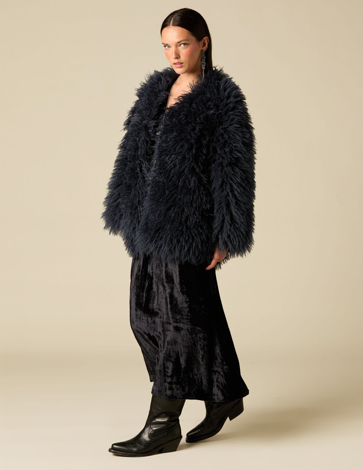BLUE FUR COAT