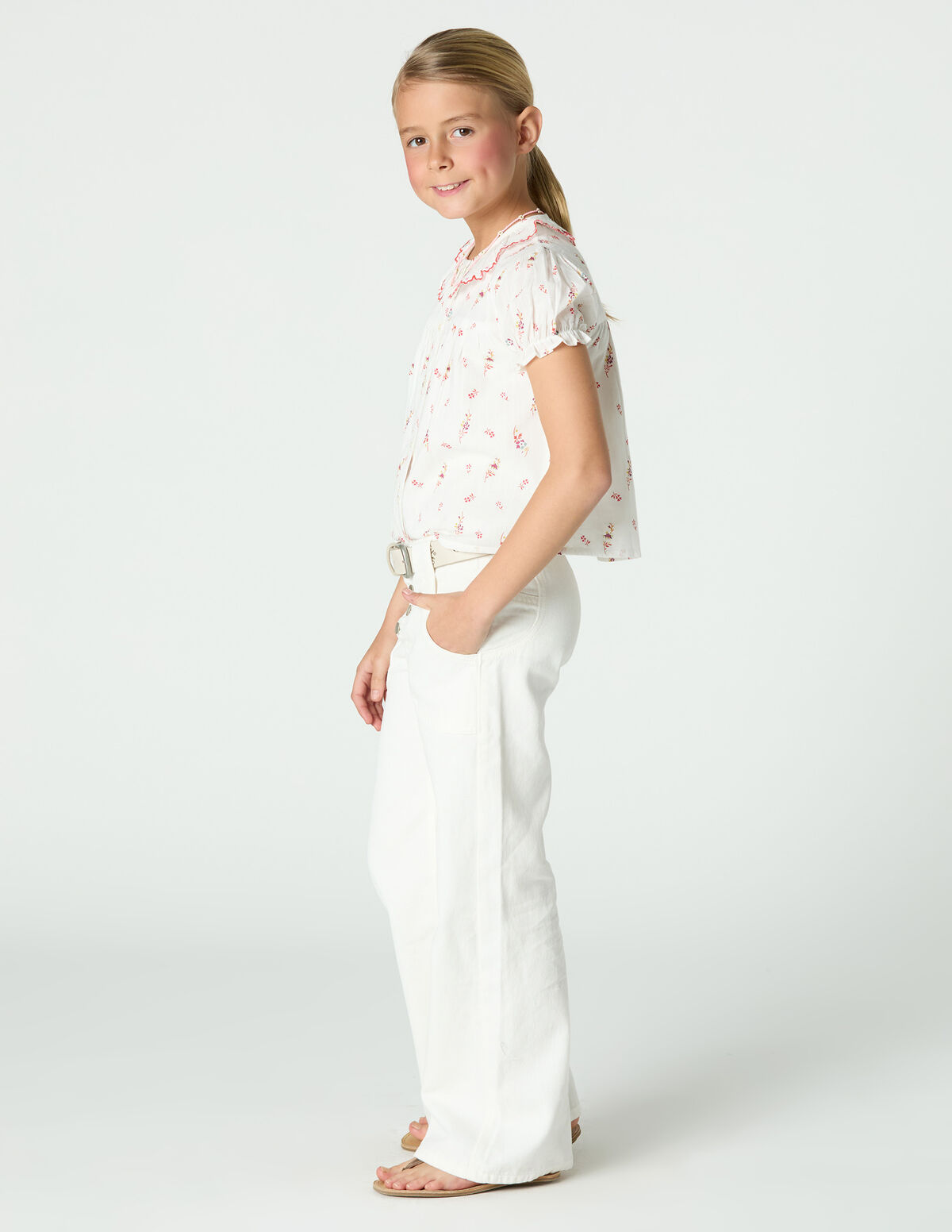 BLUE FLOWER PRINT SHIRT