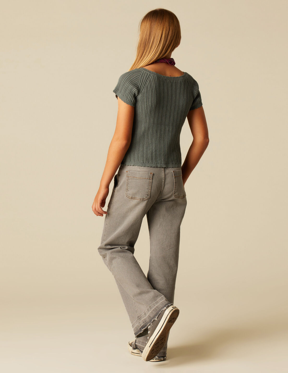 Blue wide leg jeans